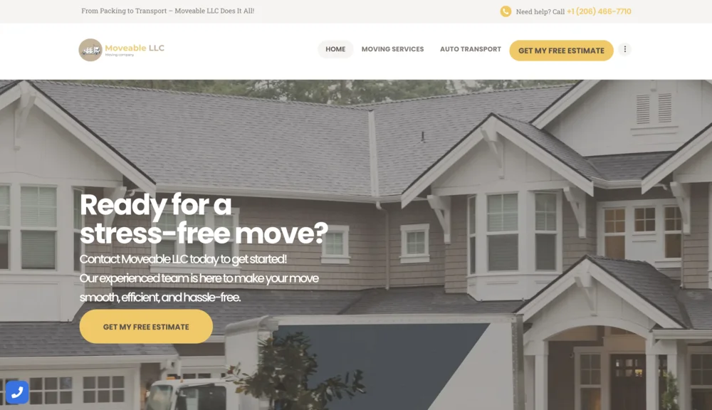 Moveable LLC — custom moving website design by Kokoro